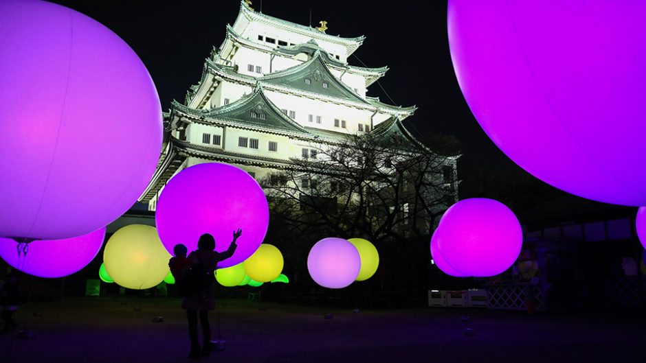 名古屋城が幻想的！フォトジェニックなイベント『浮遊する、呼応する球体　名古屋城』が開催中